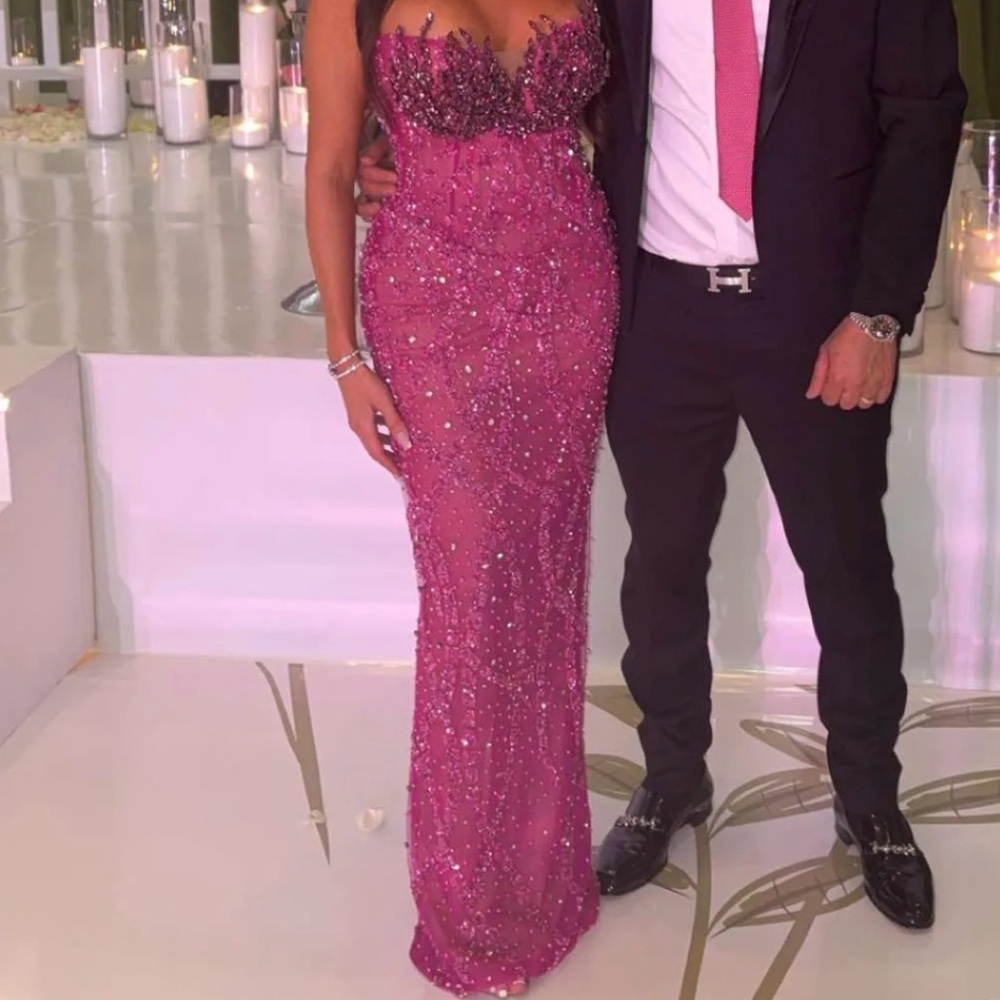 Elegant Pink Sequin Gown